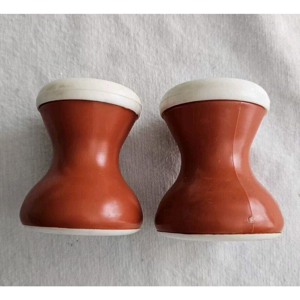 Vintage Salt And Pepper Shakers Red MCM Max Klein Mid Century 1970s Retro Boho